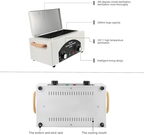 Control panel with temperature and timer knobs on Justhere sterilizer