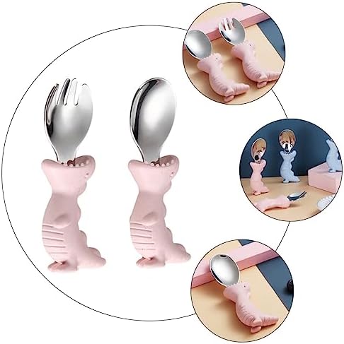 Two piece toddler self feeding spoon and fork set imported from USA