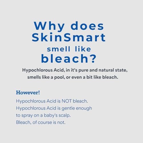 SkinSmart hypochlorous acid clear spray bottle for removing bacteria from wounds