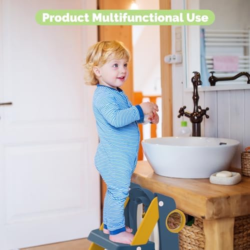 Detailed view of the 6 position adjustable height holes on the COOSEYA potty seat ladder frame.