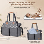 Lekebaby messenger diaper bag shown attached with stroller straps