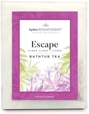Hydra Aromatherapy herbal bath soak label detail with ylang ylang and litsea