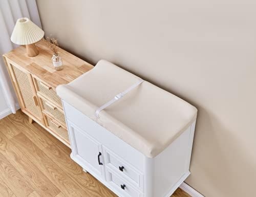 QUENESS unisex baby changing table sheet fitted tightly on a contoured pad