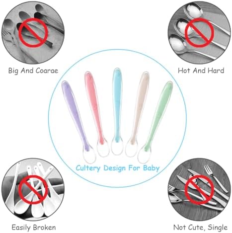 Vicloon BPA free infant training spoons used as a soothing teether toy
