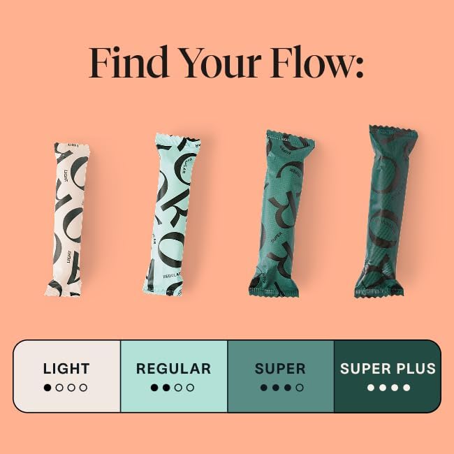 Close up of Cora light tampons packaging highlighting chlorine free and fragrance free features.