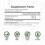 Deal Supplement R-Alpha Lipoic Acid supplement facts panel