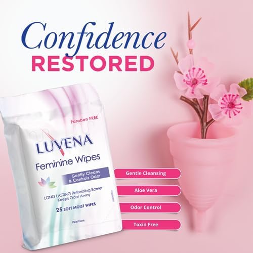 Cucumber scented Luvena cleansing cloths for women travel friendly packaging.
