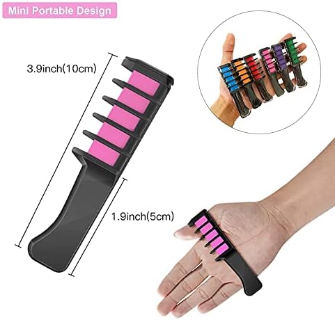 Three vibrant color hair chalk combs in a gift set.