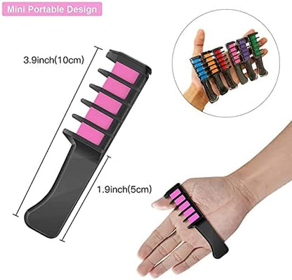 Three vibrant color hair chalk combs in a gift set.