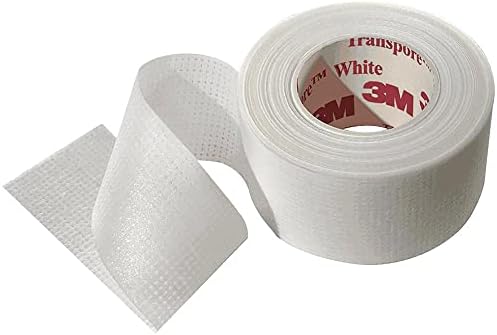 3M Transpore transparent plastic medical tape roll side angle view
