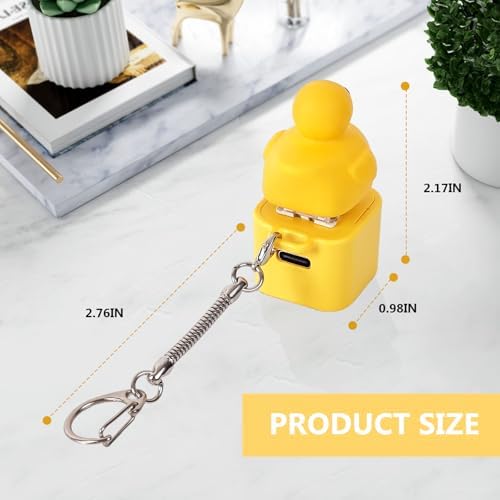 Packaging box and full contents of the yellow duck mechanical clicker sensory toy.