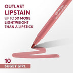 COVERGIRL Outlast, 10 Sugey Girl, Lipstain, Smooth Application, Precise Pen-Like Tip, Transfer-Proof, Satin Stained Finish, Vegan Formula, 0.06oz - Image 3