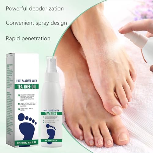 Twin pack of Ximonth tea tree oil feet sanitizer bottles 100ml size.