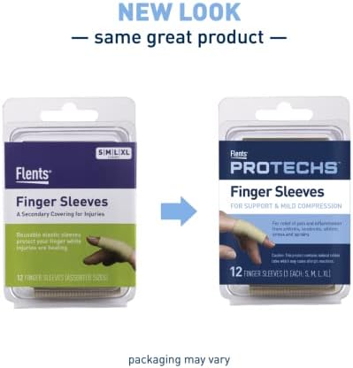 Flents elastic finger protectors being worn on a hand for sports support and joint warmth.