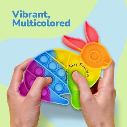 ArtCreativity festive basket stuffers featuring the bright orange carrot and blue yellow pink egg poppers