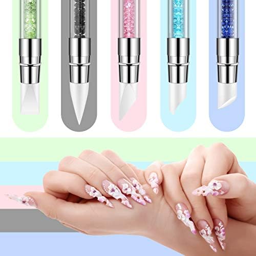 Variety of silicone tips on BTYMS professional nail art brushes