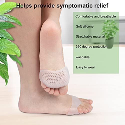 Unisex forefoot gel pads being worn with athletic running shoes.