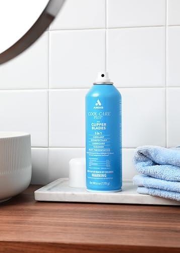 Close up of Andis Cool Care Plus spray nozzle and cap