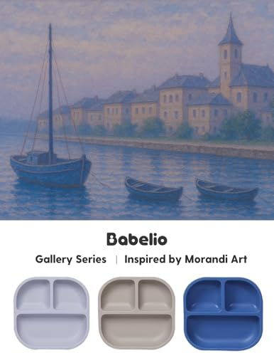 Babelio divided silicone plate with suction base view