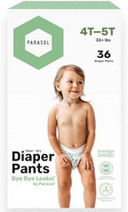 Parasol training diapers showing pull-on elastic waistband