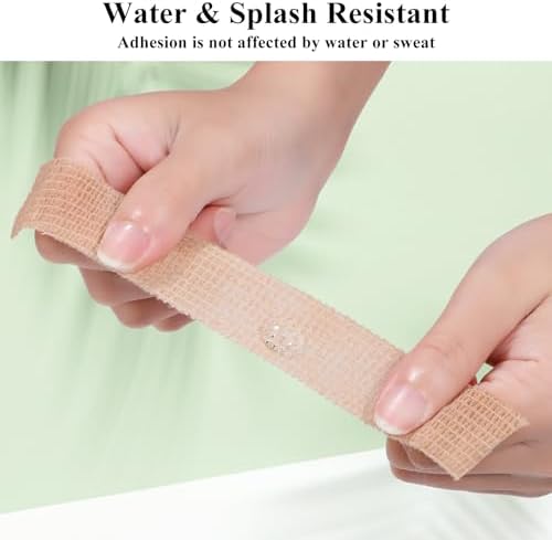 Multi-pack of cohesive medical tape rolls in natural skin tone.
