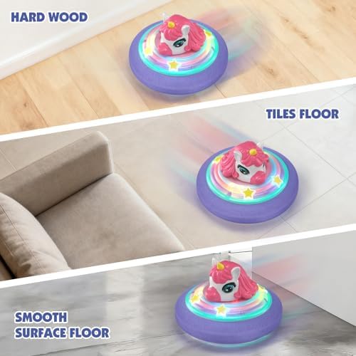 SOGAWEBB girls indoor sports toy glowing brilliantly with multi color rainbow lights in a dimmed room