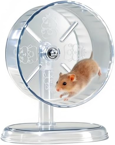 Silent small animal running wheel with white adjustable height stand setup.