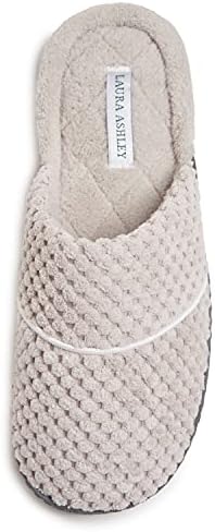 Laura Ashley memory foam house slippers side profile showcasing the thick cushioned insole