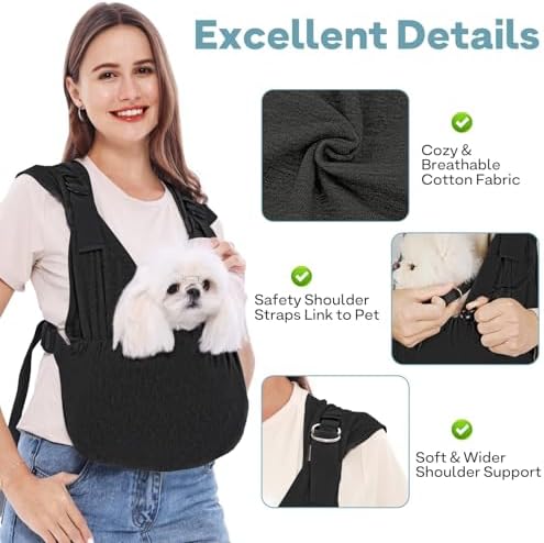Supet puppy carrier sling for travel and hands free daily errands