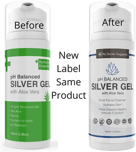 My Doctor Suggests 30ppm silver gel with aloe vera label showing ingredients