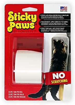 Transparent cat deterrent tape roll showing double sided adhesive texture
