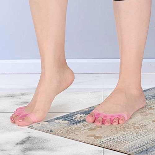 Sosede toe stretchers placed inside a shoe to show daily wear compatibility.