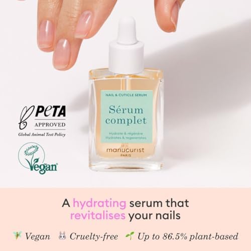 Premium French bio-sourced nail serum packaging box and bottle