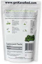 Side view of authentic Kavafied Noble Vanuatu kava powder pack highlighting clean botanical ingredients.