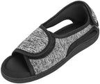 Orthopedic edema shoes with non slip rubber soles for elderly safety.