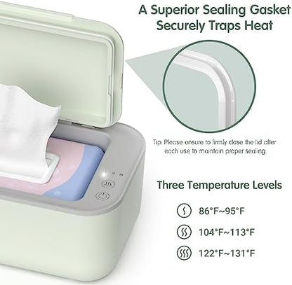 Awesmom baby wipe heater showing large capacity interior