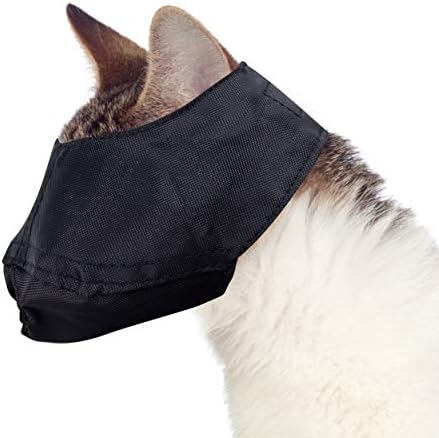 Black nylon cat muzzle medium size for grooming