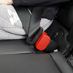 Easicozi buckle guard showing universal fit on seat belt