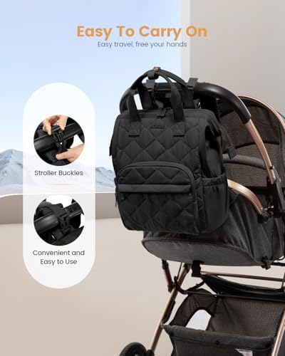 LOVEVOOK unisex baby bag main compartment with easy one-hand dual zippers.