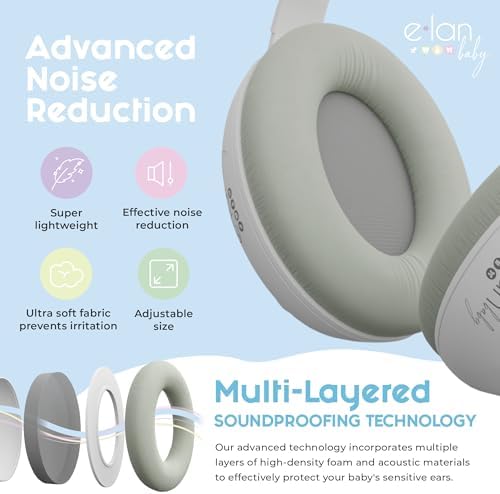 Close up of Elan Baby ear muffs showing soft padding