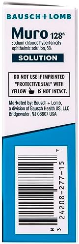 Bausch and Lomb 5 percent sodium chloride eye care drop instructions label