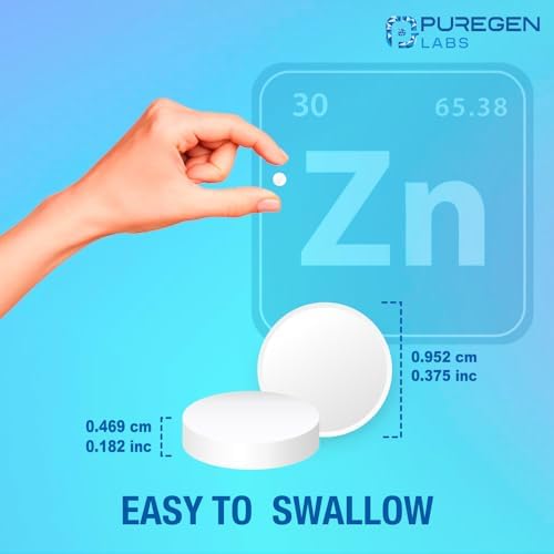 White circular zinc tablets for adults looking to address zinc deficiency