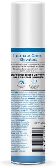 Summer's Eve 2 Ounce baby powder scent aerosol spray bottle for women