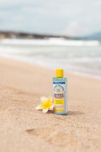 Maui Island Secret Burn to Brown bottle highlighting its tan-saving benefits.