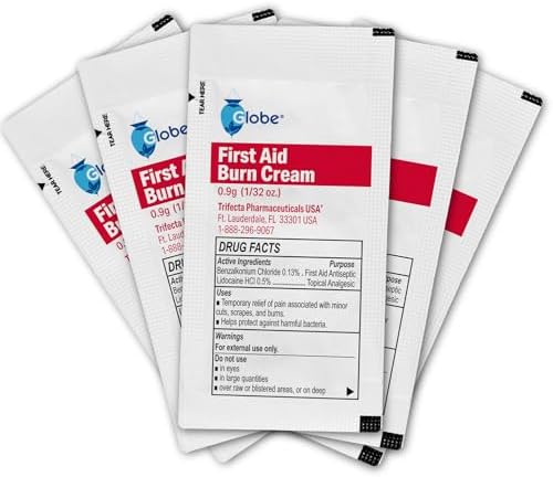 Applying Globe first aid cream to a minor scald for pain relief
