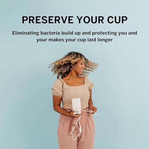 Pixie Cup Sophie Steamer showing internal rack for menstrual cup sterilization