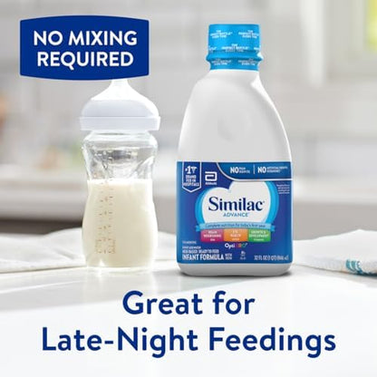 Similac Advance milk based liquid baby formula with iron nutritional facts label