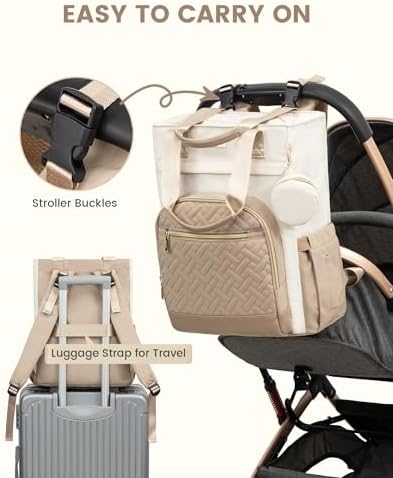 LOVEVOOK diaper bag backpack open interior showing compartments