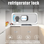 Wilbeva child safety lock installed on double door fridge
