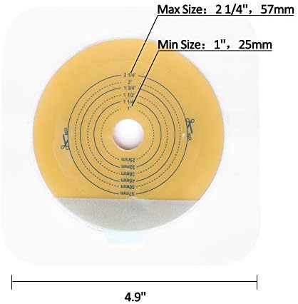 CARBOU Two Piece Ostomy Baseplate pack of ten medical packaging displaying product specifications